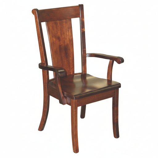 Amish Brady Dining Chair
Amish made wooden chair
Side Chair: 19" Wide x 17" Deep x 40" High
Arm Chair: 24" Wide x 17" Deep x 40" High