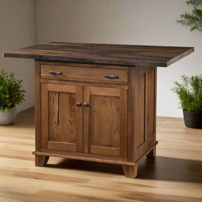 Amish Bridgeport Island 52" Kitchen Islands: 50-59" Contemporary Farmhouse