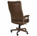 Quick Ship Amish Clark Executive Office Chair - Amish Made Faux Leather Office Chair - Buckeye Rockers - Back View