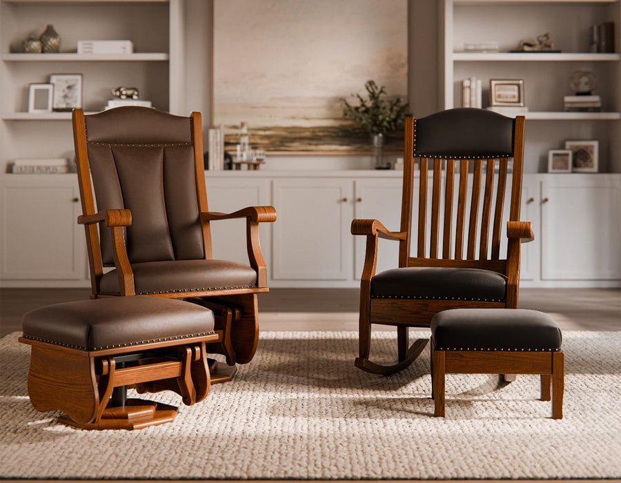 Amish Texas Swivel Gliding Ottoman