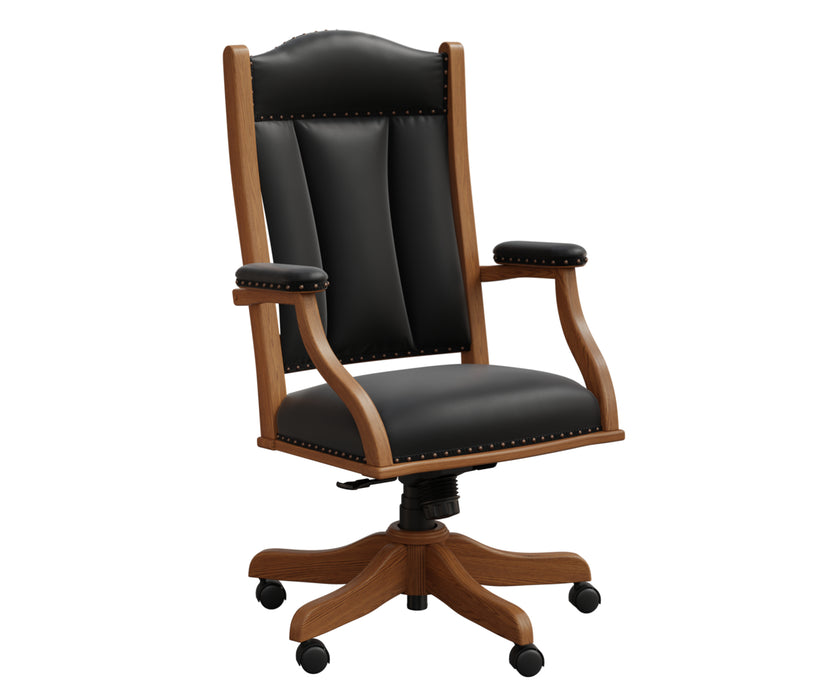 Amish Texas Office Chair With Arm Cushions