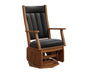 Quick Ship Amish Mission Buckeye Swivel Glider - Buckeye Rockers - Amish Made Leather Swivel Glider - Top Grain Leather Glider - CGI