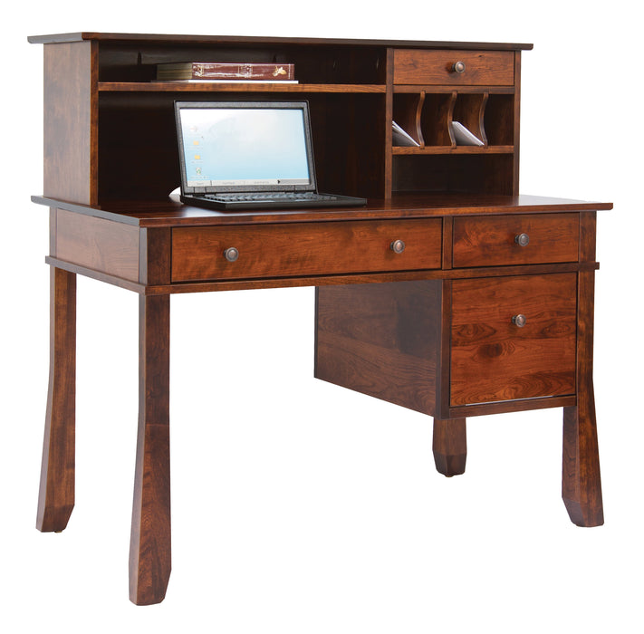 Craftsman Computer Desk and Hutch 47" Width Single Pedestal Desks Mission