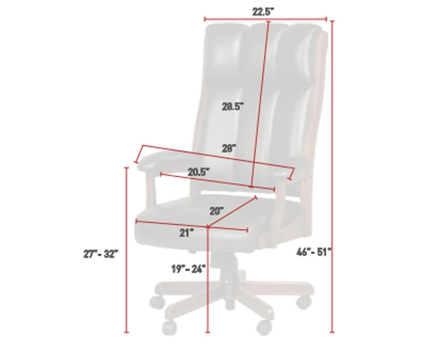 Quick Ship Amish Clark Executive Office Chair