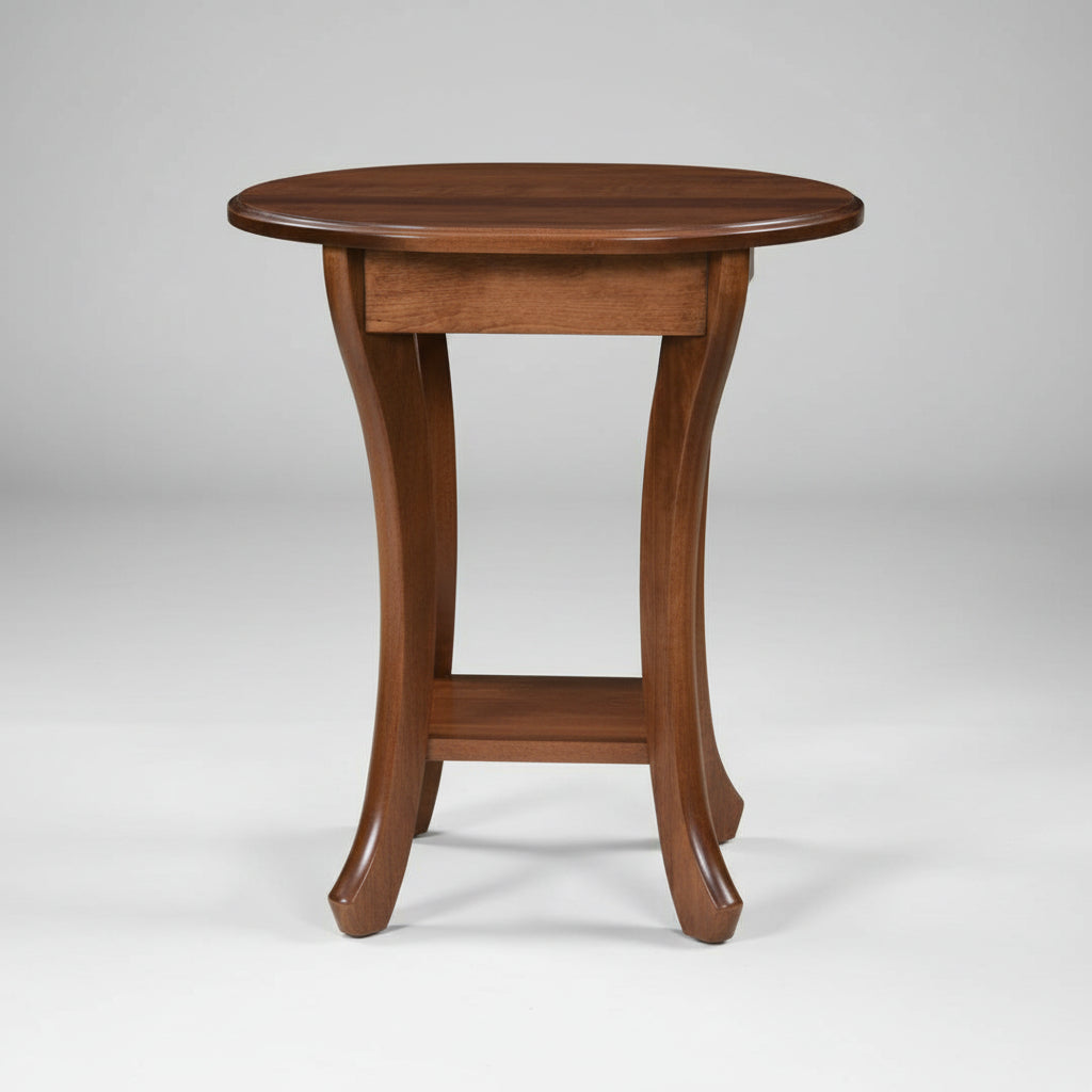 Amish Curved Leg Round End Table No End Tables Contemporary