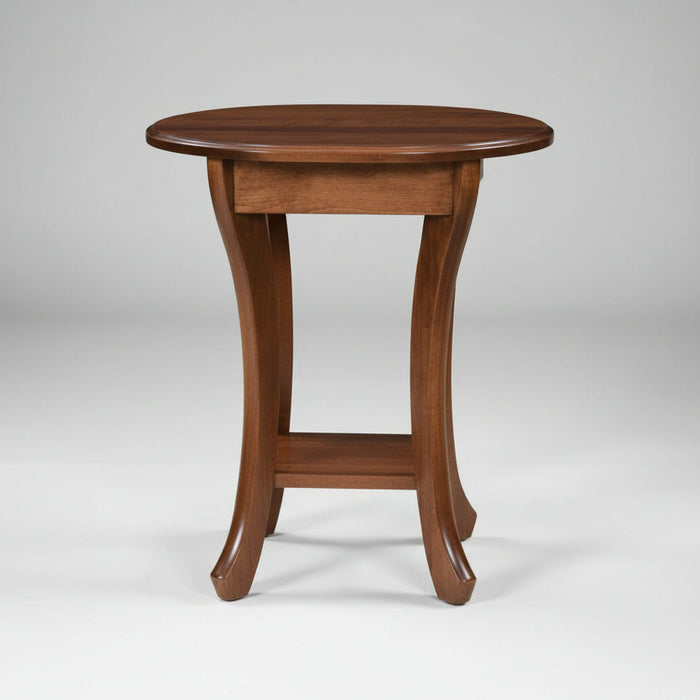 Amish Curved Leg Round End Table No End Tables Contemporary