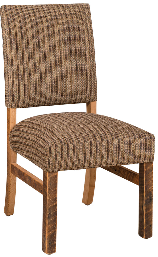 Country Hill Open Back Reclaimed Dining Chair Fabric Dining Chairs Farmhouse Heartland + Weaver Reclaimed Barnwood