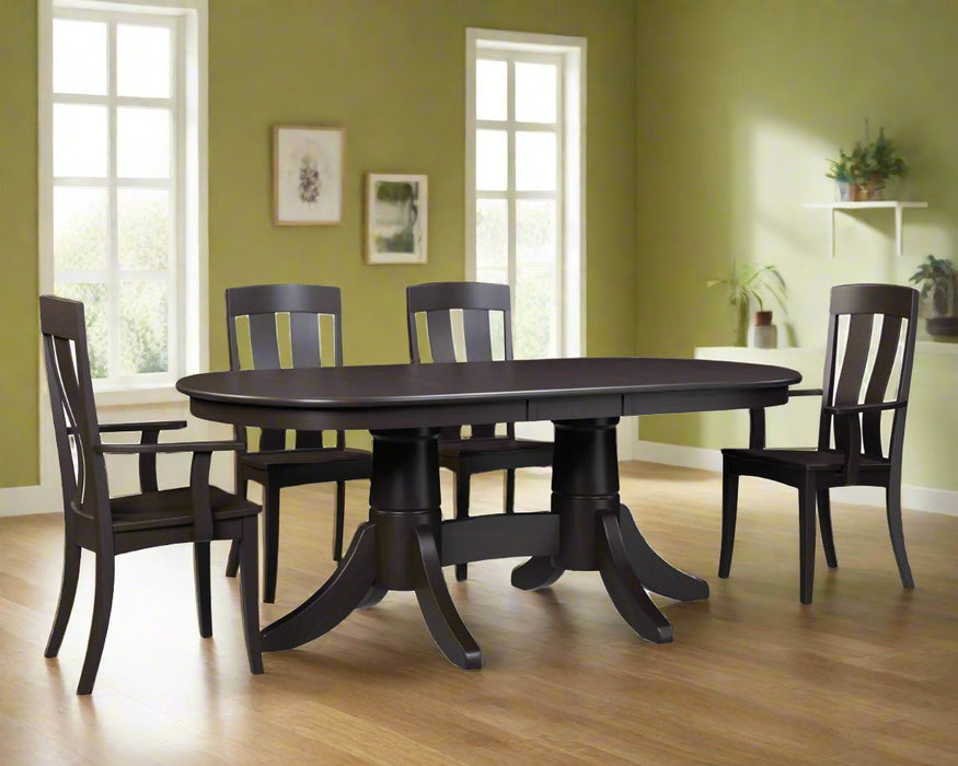 Amish Classic Shaker Double Pedestal Table Double Pedestal Dining Tables Contemporary