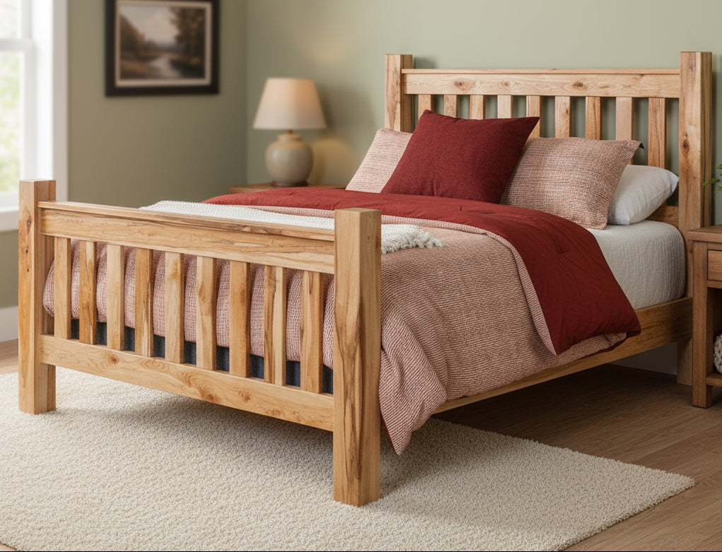 Amish Colton Rustic Brown Maple Bed