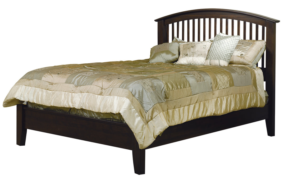 Amish Cambrai Mission Bed w Low Footboard Spindle/Slat Beds Mission