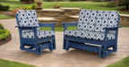 Cape May Amish Built Glider and Loveseat Glider Set Polywood Sunbrella