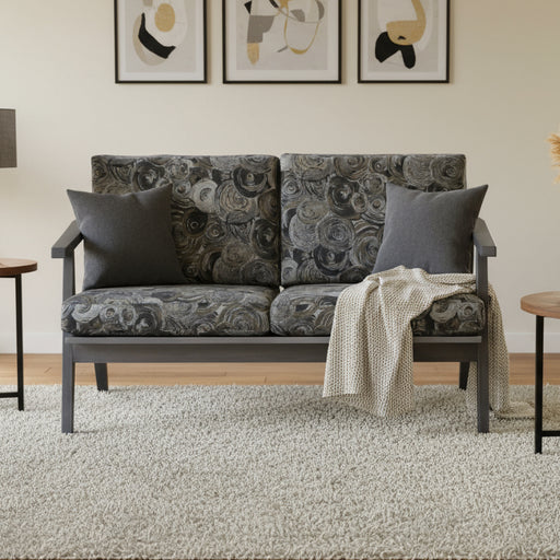 Amish Century Loveseat Stationary Love Seats Heartland Fabric Indoor Fabric Mid-Century Modern