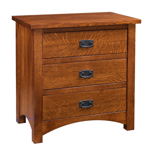 Claremont Mission Nightstand 28" 3-Drawer Open Nightstands Mission