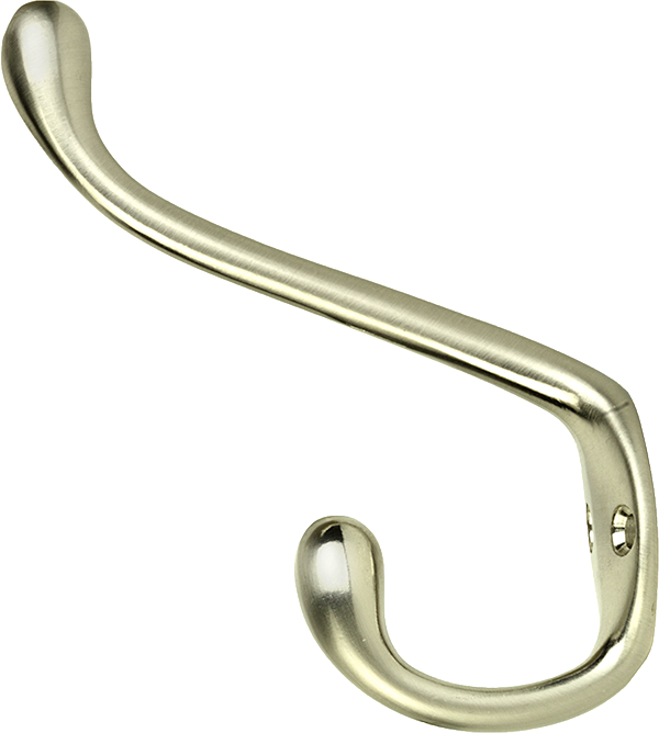 Contemporary Satin Nickle Hall Tree Hook Front Facing