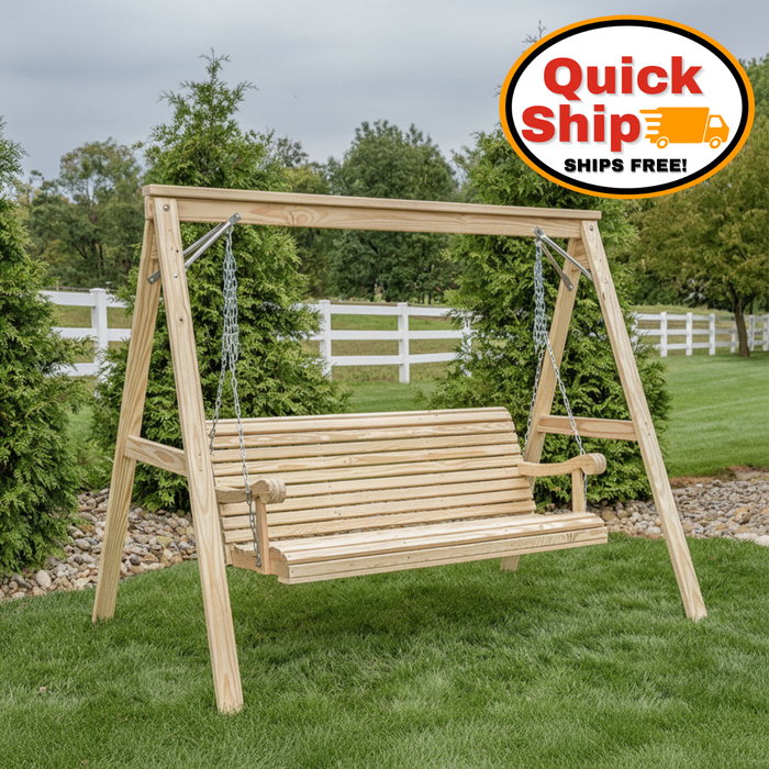 Amish 5' Cypress Grandpa Swing - Fast Free Shipping!