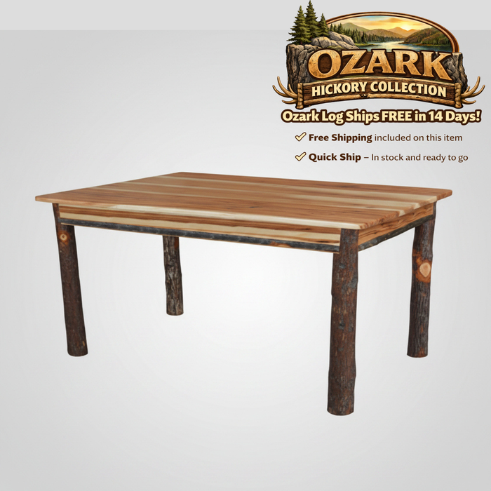 Quick Ship Amish Ozark Hickory Log Dining Set - Free Shipping! (Multiple Sizes)