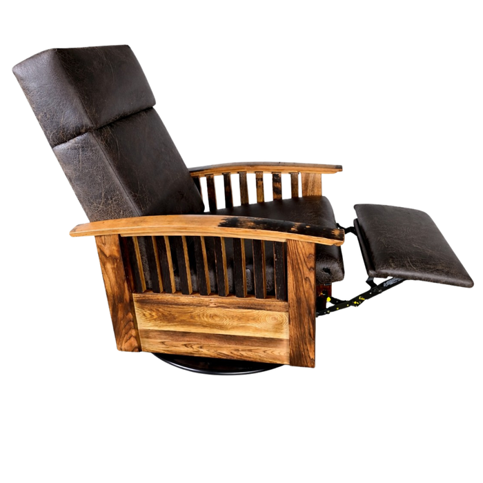 Amish Legacy Whiskey Barrel Swivel Glider Recliner