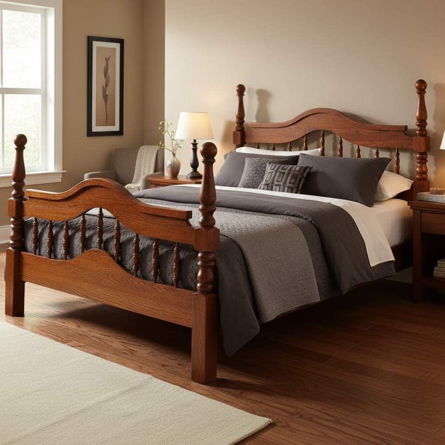 Amish Crown Spindle Bed Poster Beds Traditional
