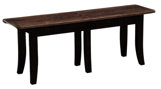 Amish Curved Shaker Extend-A-Bench Benches With Leaves Contemporary Shaker