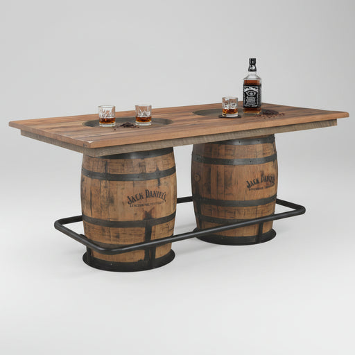 Reclaimed Double Barrel Table Barrel Pub Tables Farmhouse Reclaimed Barnwood