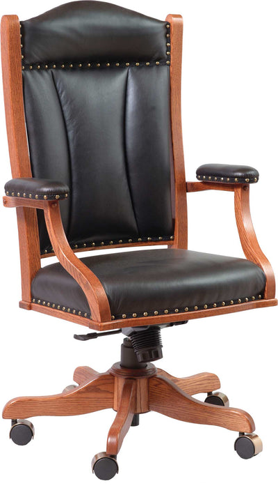 Amish Texas Office Chair With Arm Cushions