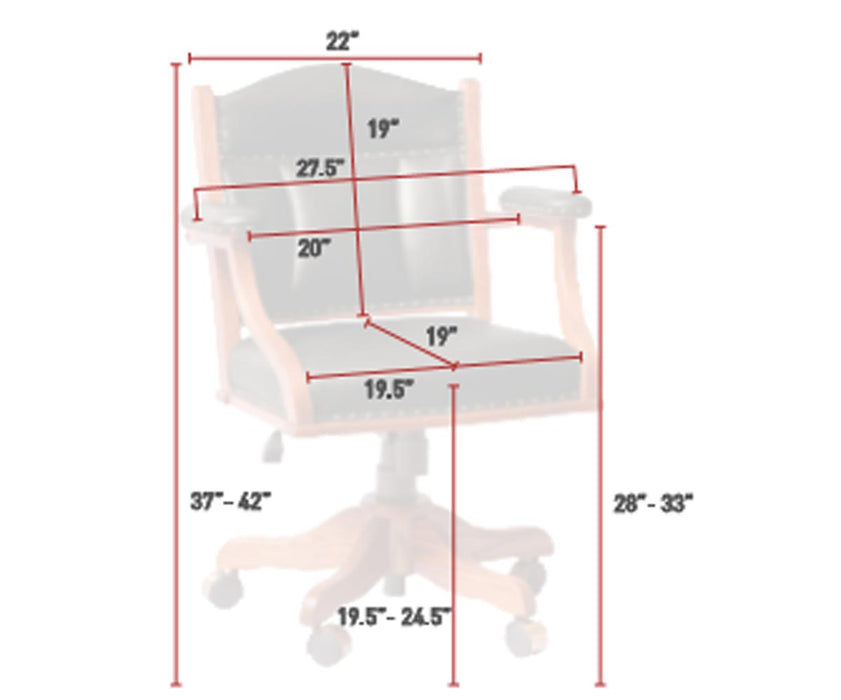 Amish Low Back Texas Office Chair With Arms