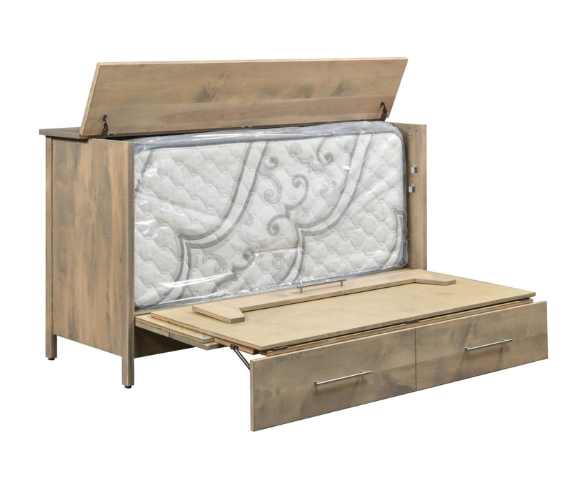 Quick Ship Amish Shaker Murphy Cabinet Hide-A-Bed (Queen Size)