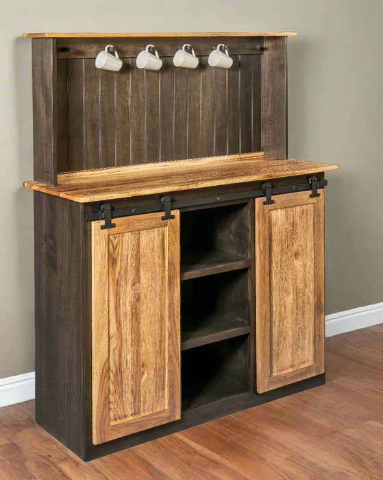 Amish Barn Door Coffee Nook Coffee Bars Contemporary Farmhouse