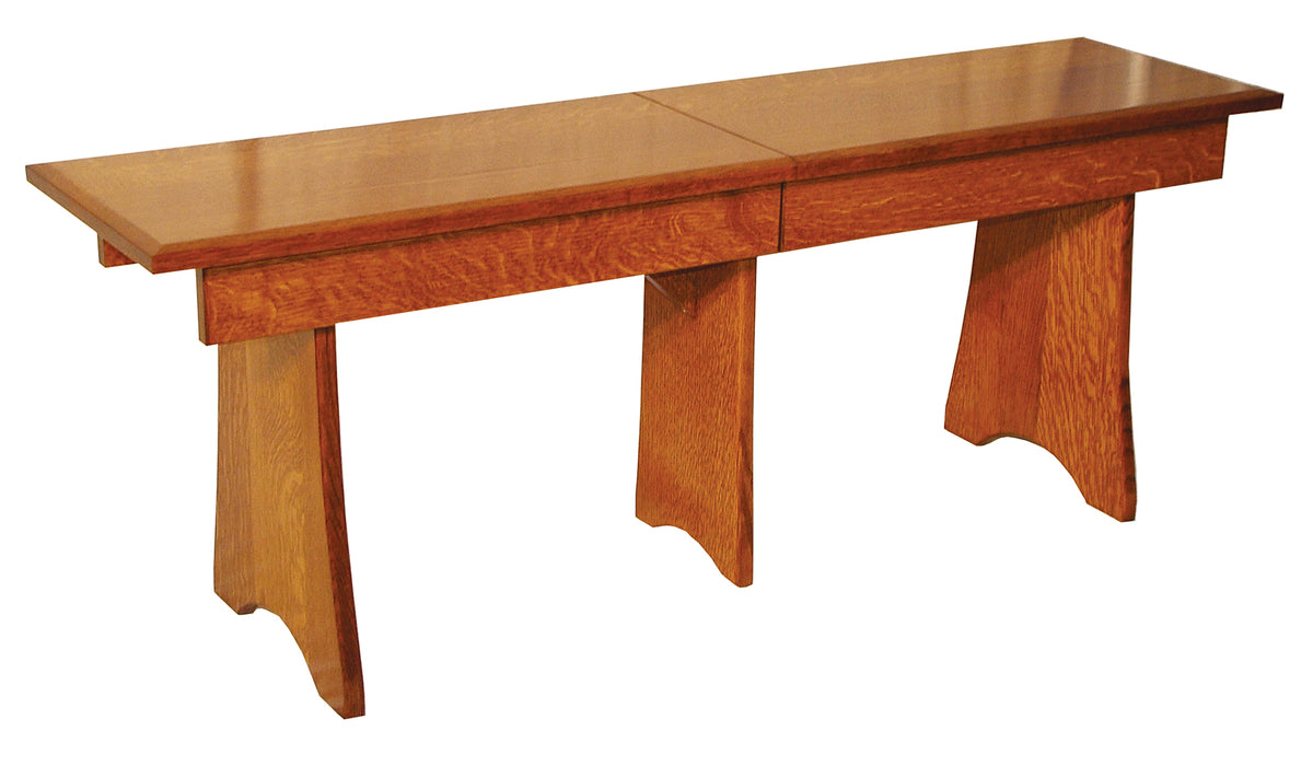 Amish Flared Leg Extend-A-Bench Benches With Leaves Mission