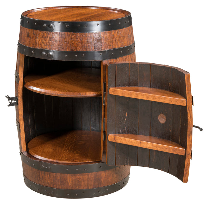 Amish Whiskey Barrel Storage Cabinet