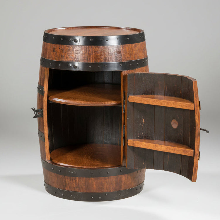 Amish Whiskey Barrel Storage Cabinet