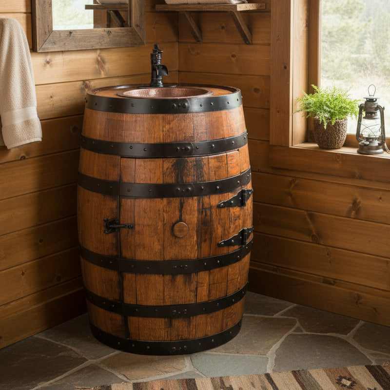 Amish Whiskey Barrel Bathroom Vanity
