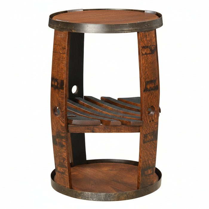 Amish Whiskey Barrel Tall Display Table