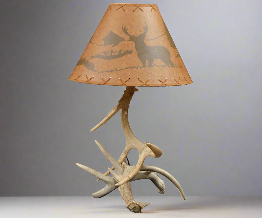Deer Antler Table Lamp White Tail Deer Lamp Amish Antler Lamp