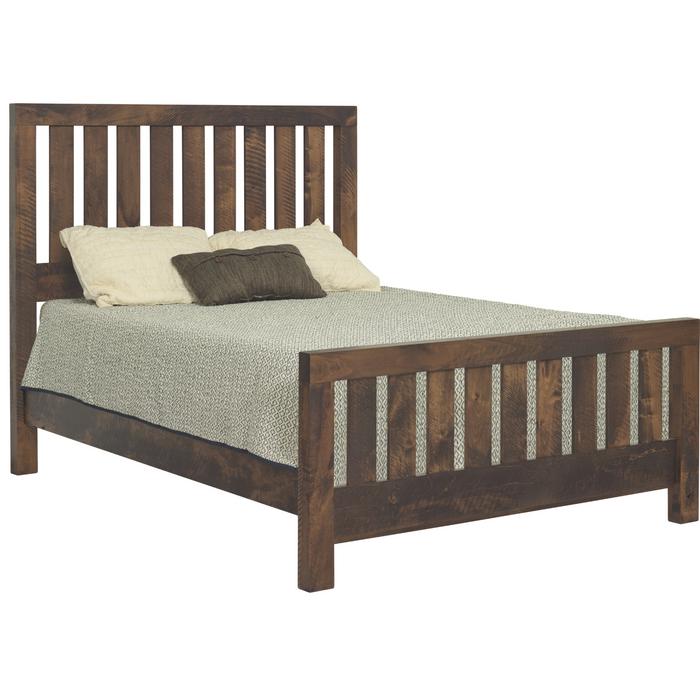 Amish Forest Ridge Slat Bed - Rough Sawn Spindle/Slat Beds Rough Sawn