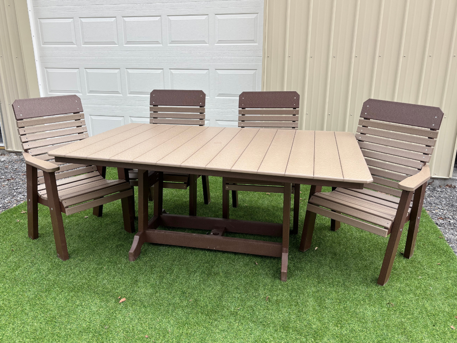 Amish Comfort Back 44" x 72" Dining Set - In-Stock