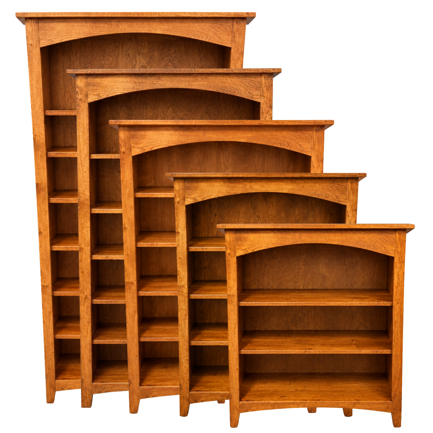 Amish Arched Solid Wood Bookcase (Multiple Sizes)