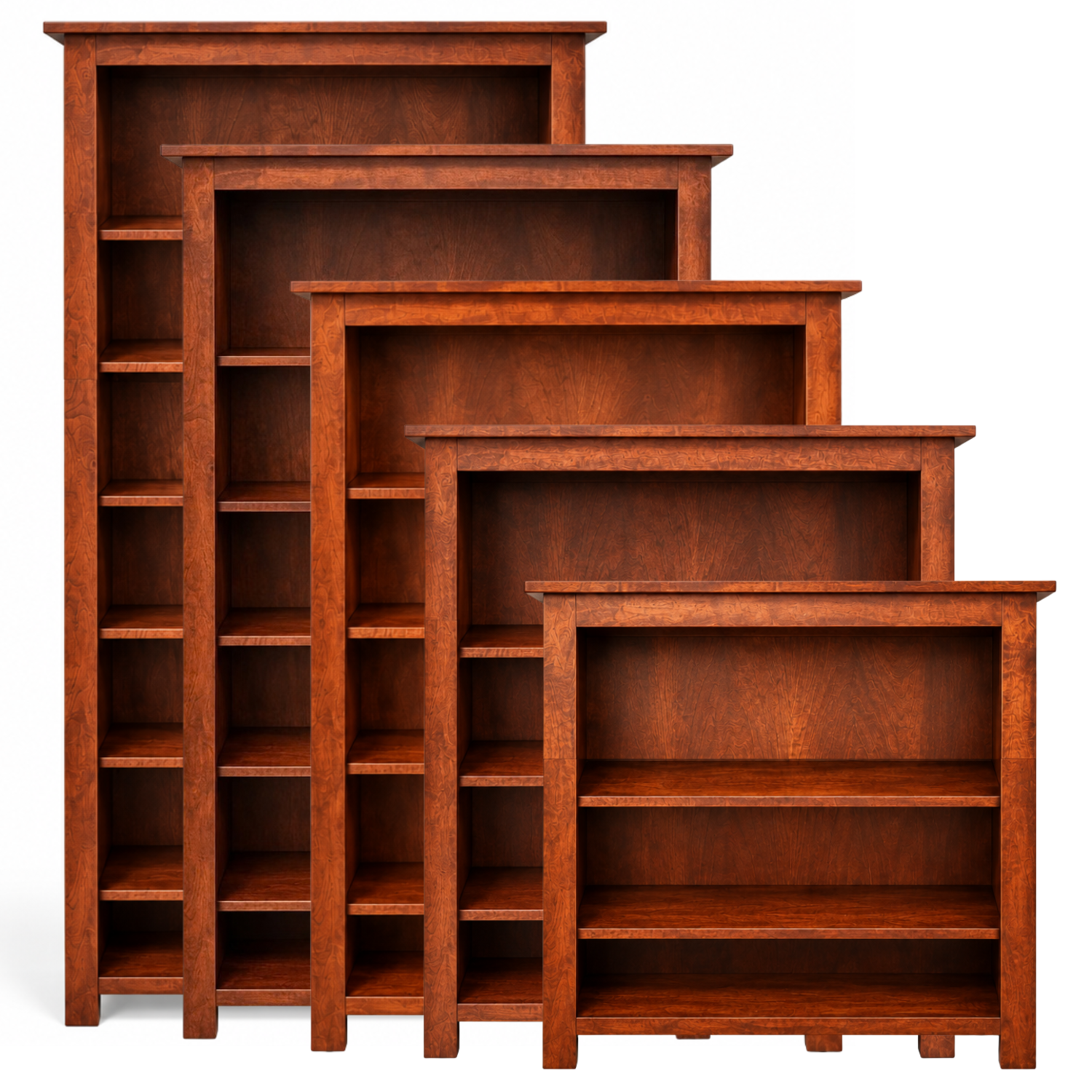 Amish Contemporary Solid Wood Bookcase (Multiple Sizes)