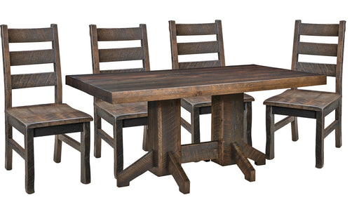 Mission Reclaimed Dining Table Double Pedestal Dining Tables Farmhouse Reclaimed Barnwood