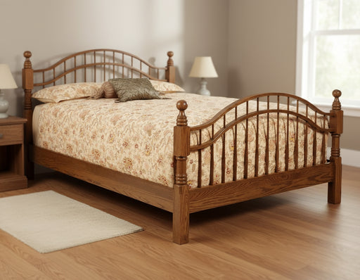 Amish Double Bow Bed Spindle/Slat Beds Mission