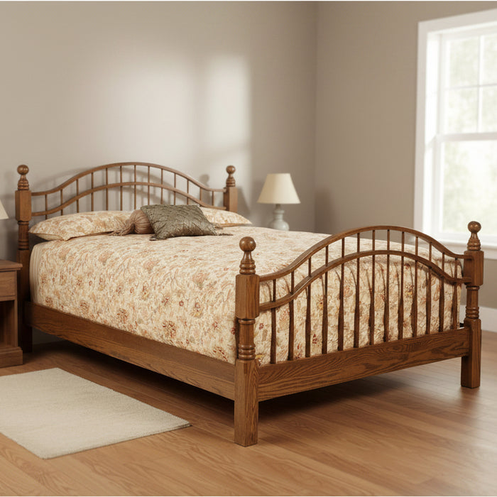 Amish Double Bow Bed Spindle/Slat Beds Mission
