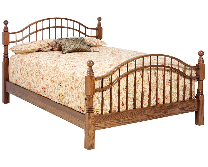 Amish Double Bow Bed Spindle/Slat Beds Mission