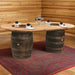 Double Whiskey Barrel Pub Table Amish Made Front Facing