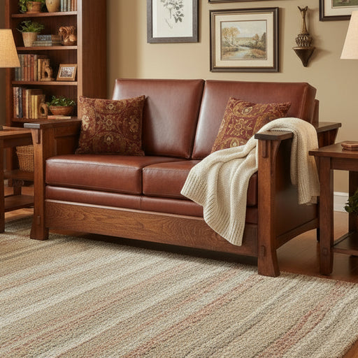 Amish Dutch Loveseat Stationary Love Seats Heartland Fabric Indoor Fabric Mission