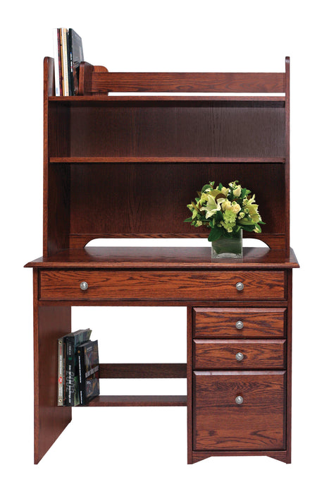 Economy Single Pedestal Desk and Hutch Single Pedestal Desks Contemporary