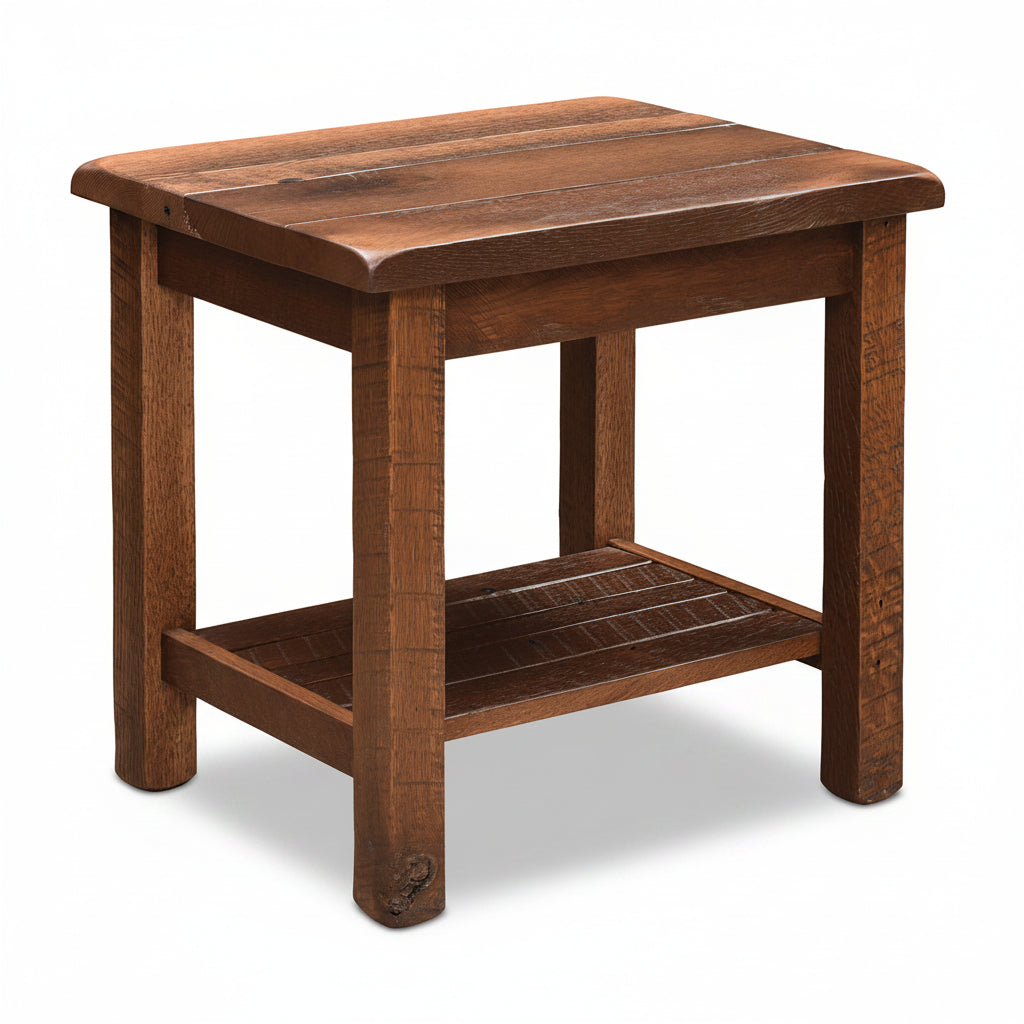 Frontier Reclaimed End Table 20"W x 26"D Reclaimed Barnwood End Tables Farmhouse Reclaimed Barnwood