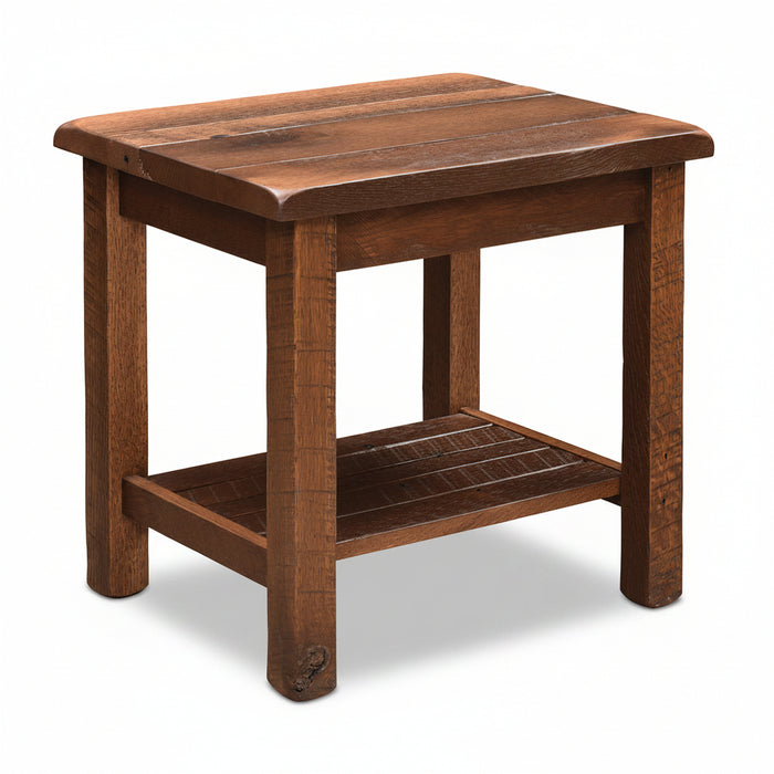 Frontier Reclaimed End Table 20"W x 26"D Reclaimed Barnwood End Tables Farmhouse Reclaimed Barnwood