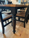 Reclaimed Belmont Dining Table Natural Barnwood 2 Toned with Ebony Black Front Facing