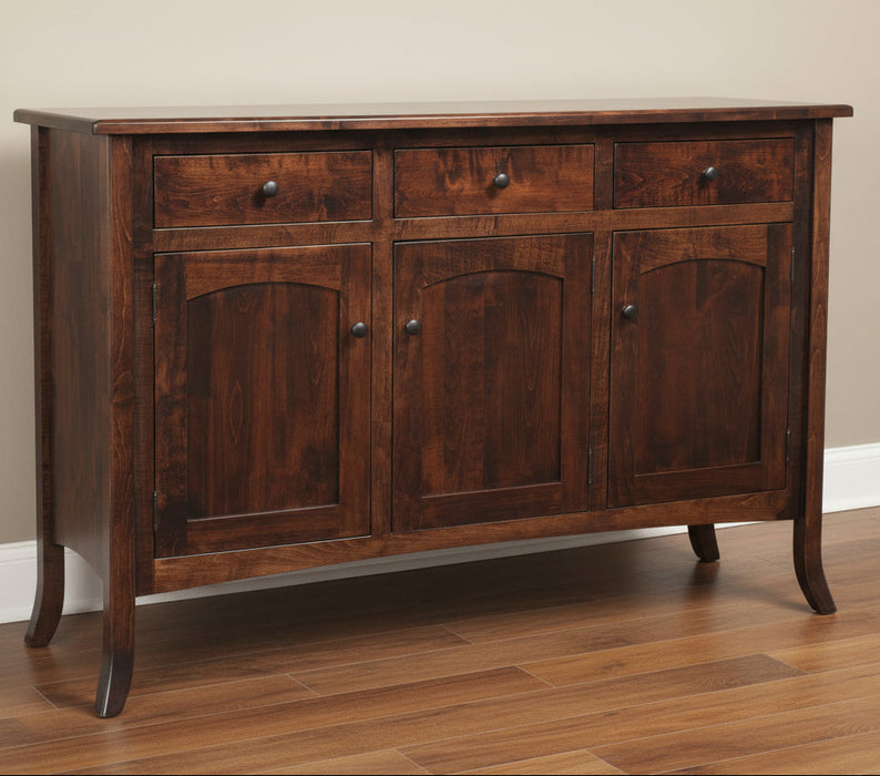 - Standard Hardware: 53005-FB
- Three Drawers on Full Extension Slides
- Three Doors
- Adjustable Shelves