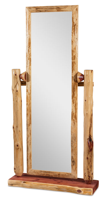 Amish Log Floor Mirror